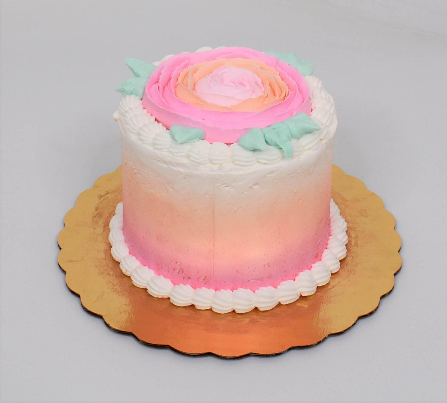 Pink Rose In Bloom Cake