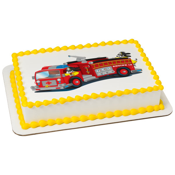 MaArthur's Bakery Custom Cake with a Firetruck Scan