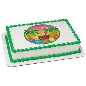 MaArthur's Bakery Custom Cake with Let's Party Tropical Scan