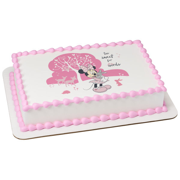 Amazon.com: Cakecery Minnie Mouse Edible Cake Image Topper Personalized  Birthday Cake Banner 1/4 Sheet : Grocery & Gourmet Food