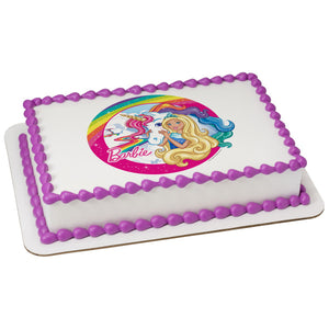 McArthur's Bakery Custom Cake with Barbie and Unicorn Scan