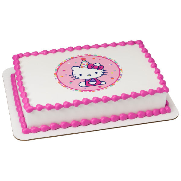 Amazon.com: DecoSet® Hello Kitty Style Cake Topper, 4-Piece Decoration Set  with Surprise Inside, Bow Stamp and Sticker Sheets for Hours of Fun After  the Birthday Party : Everything Else