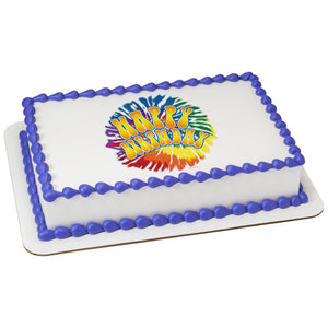 McArthur's Bakery Custom Cake With Tie Dye Happy Birthday