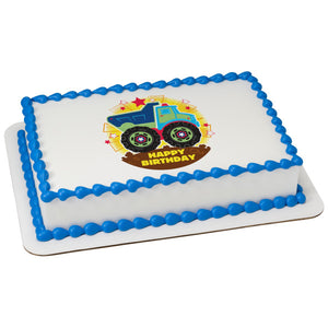 McArthur's Bakery Custom Cake With Toy Truck Wishing Happy Birthday