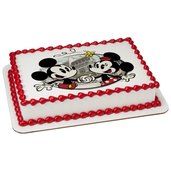 MaArthur's Bakery Custom Cake with Mickey and Minnie Mouse Scan