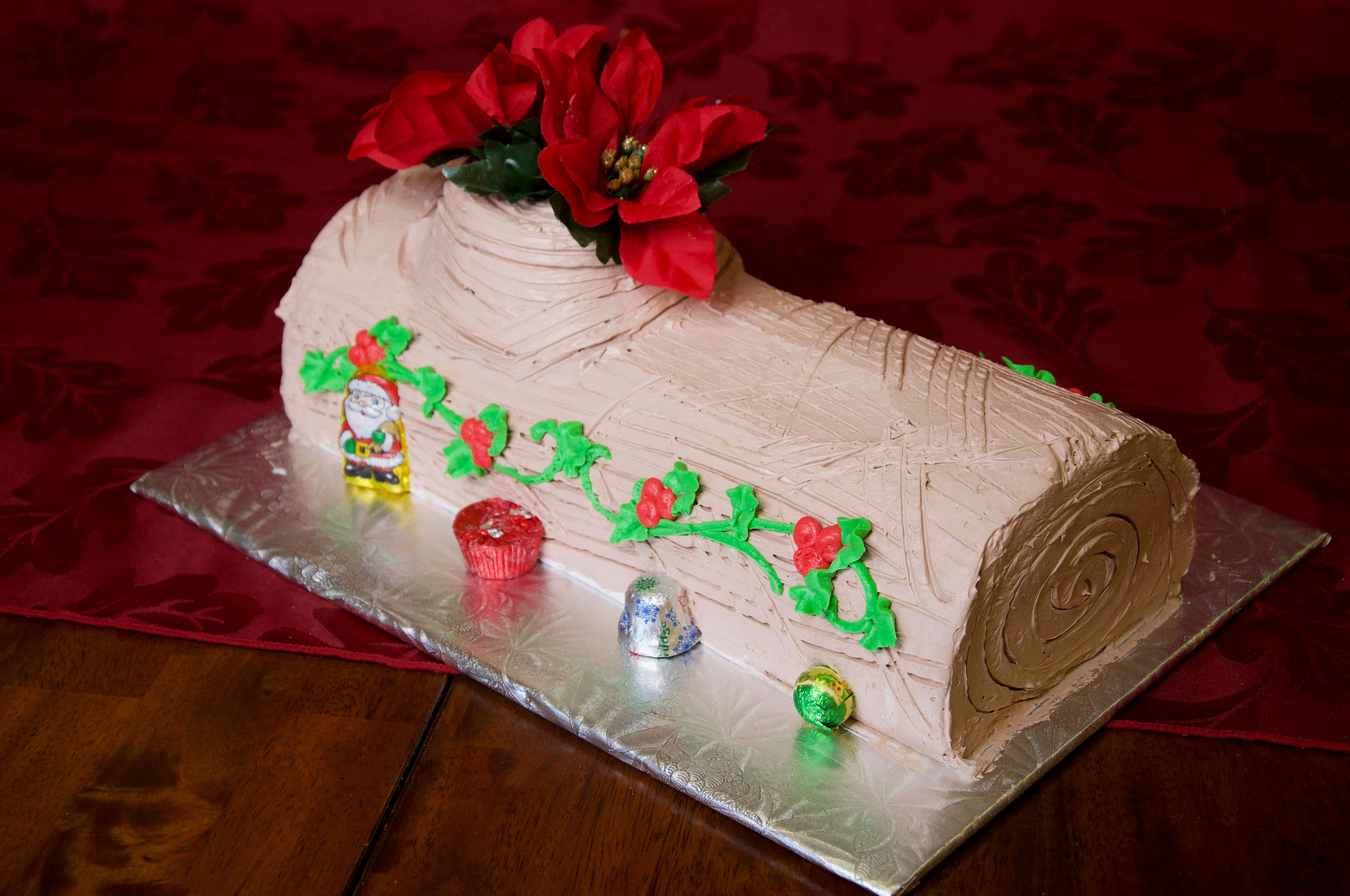 Classic Yule Log with Chocolate Icing