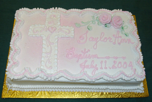 Detailed Cross With Roses Cake