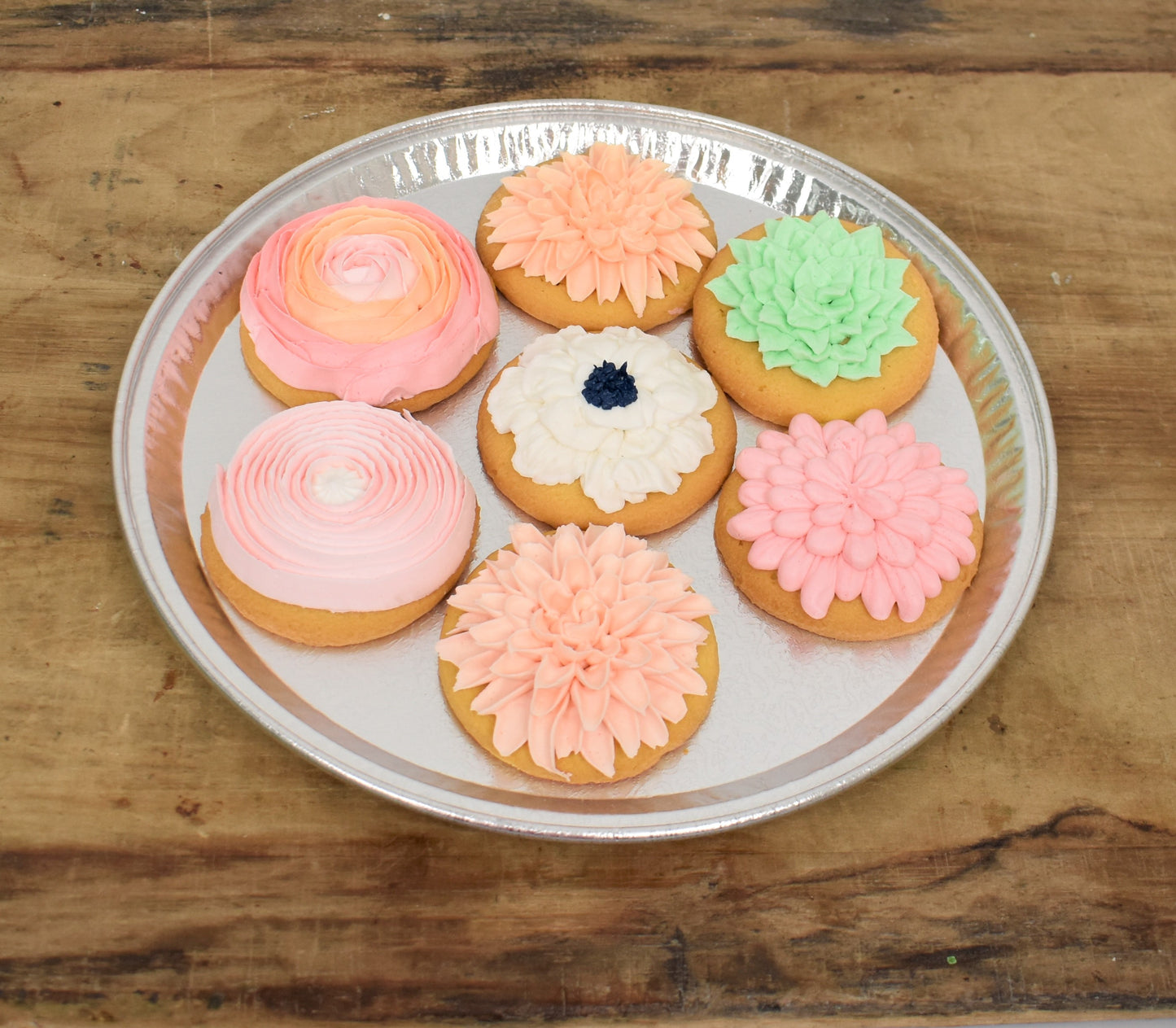 Spring Flowers Decorated Cookie Tray