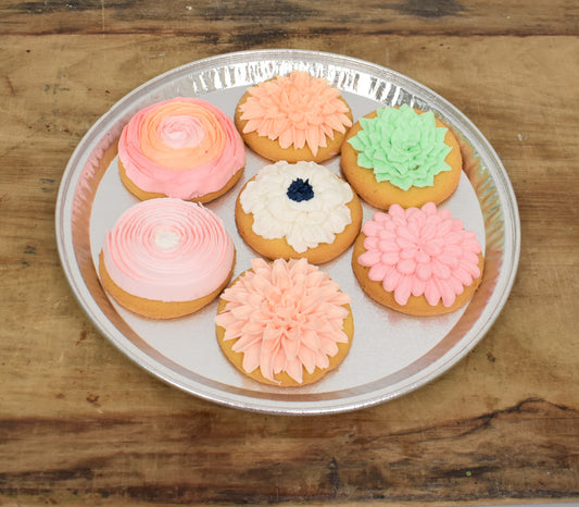 Spring Flowers Decorated Cookie Tray