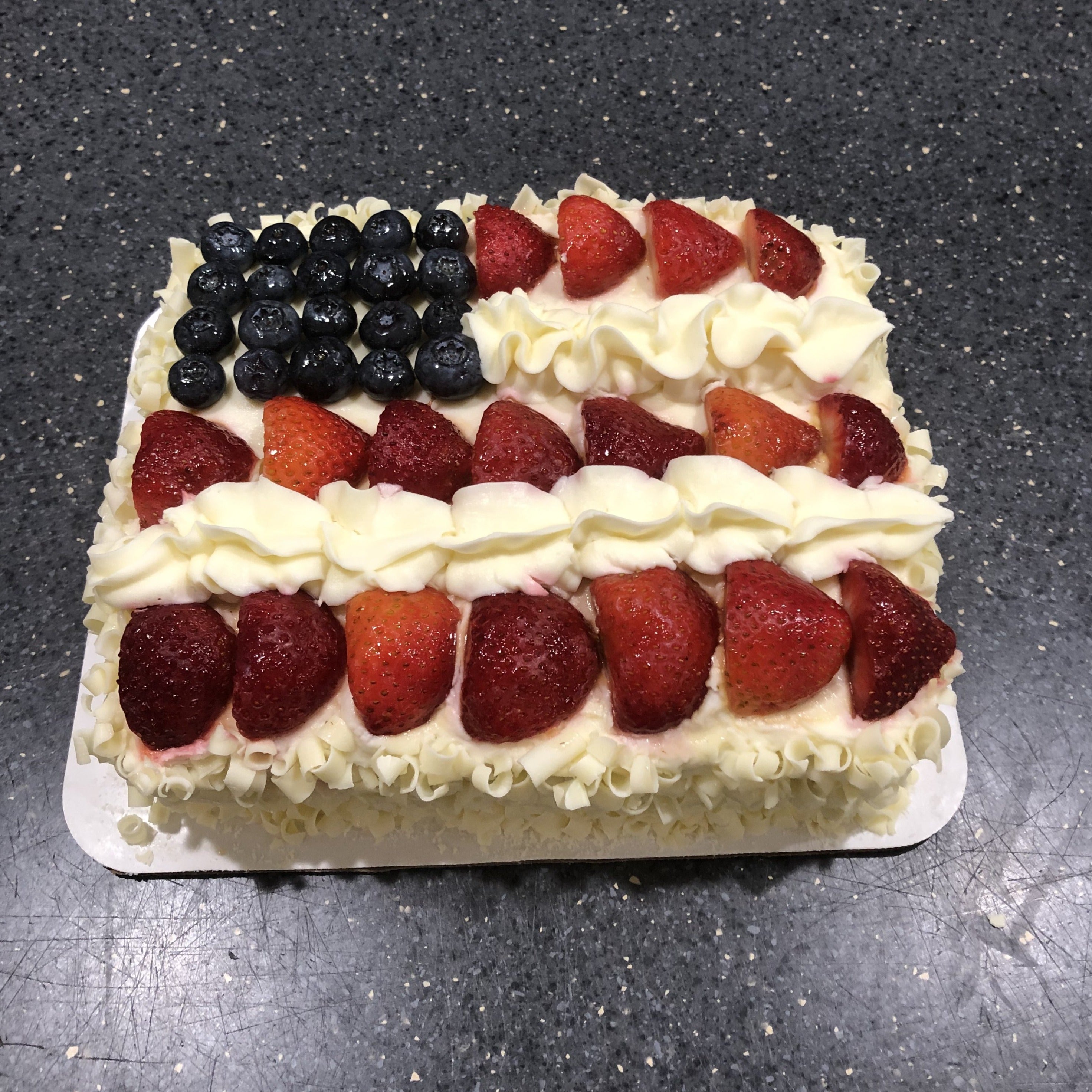 American Flag Cake with Fruit
