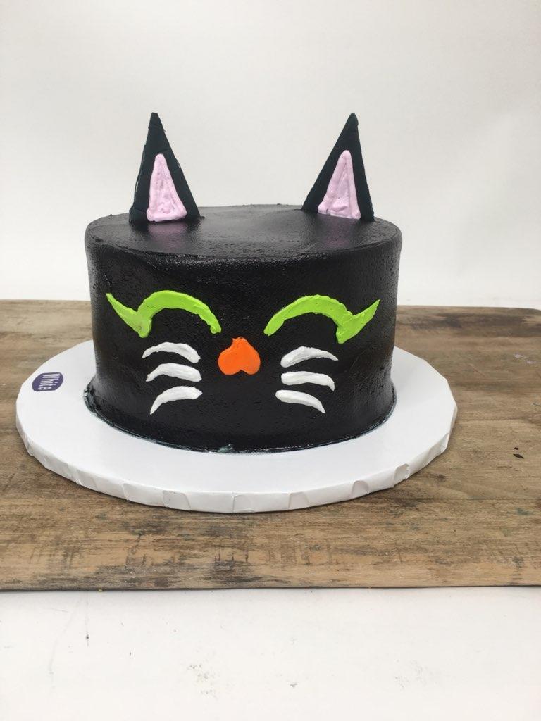 Cute Homemade Cat Cake Decorated With Candies
