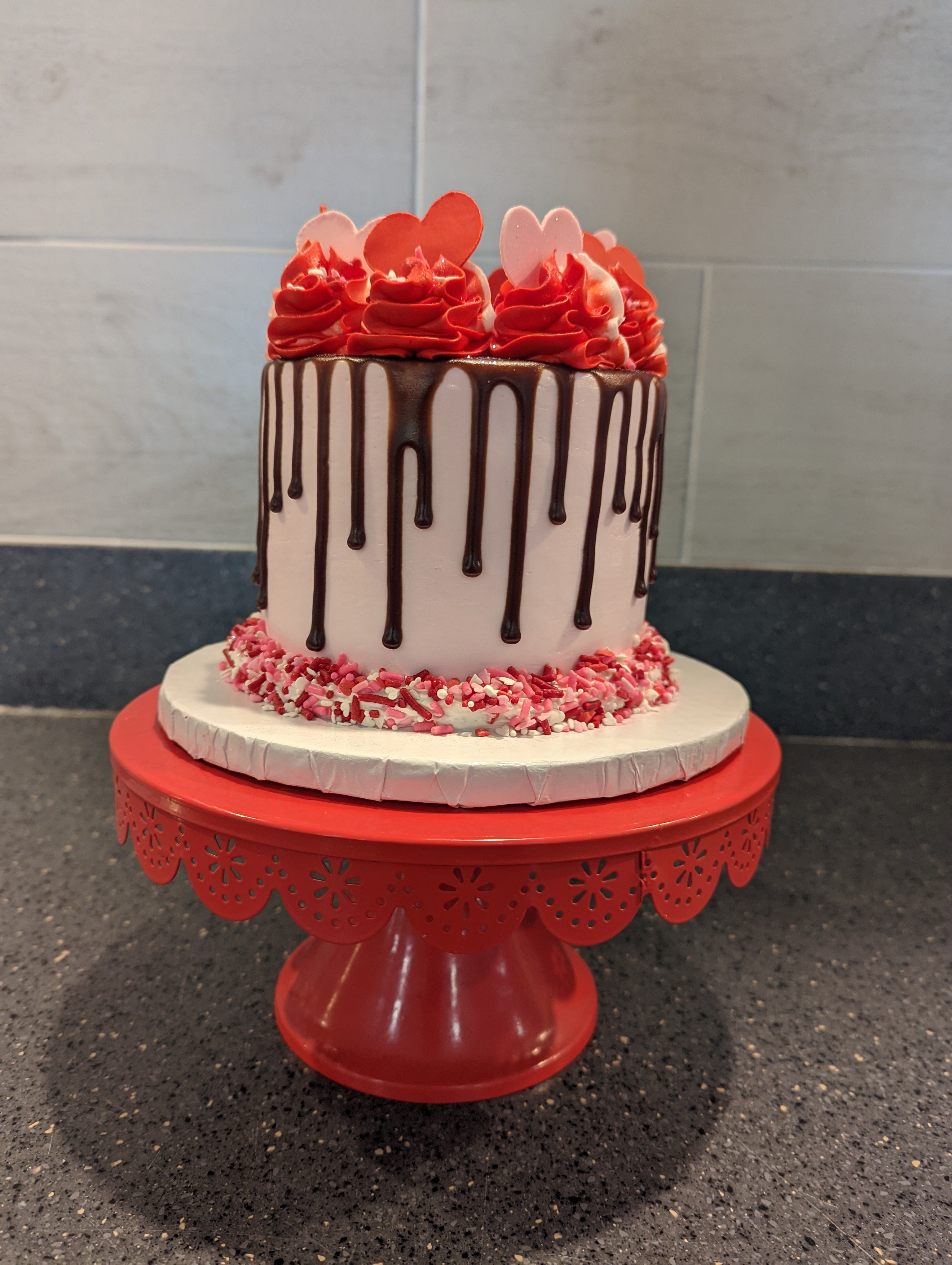 Valentine's Day Chocolate Drip Cake