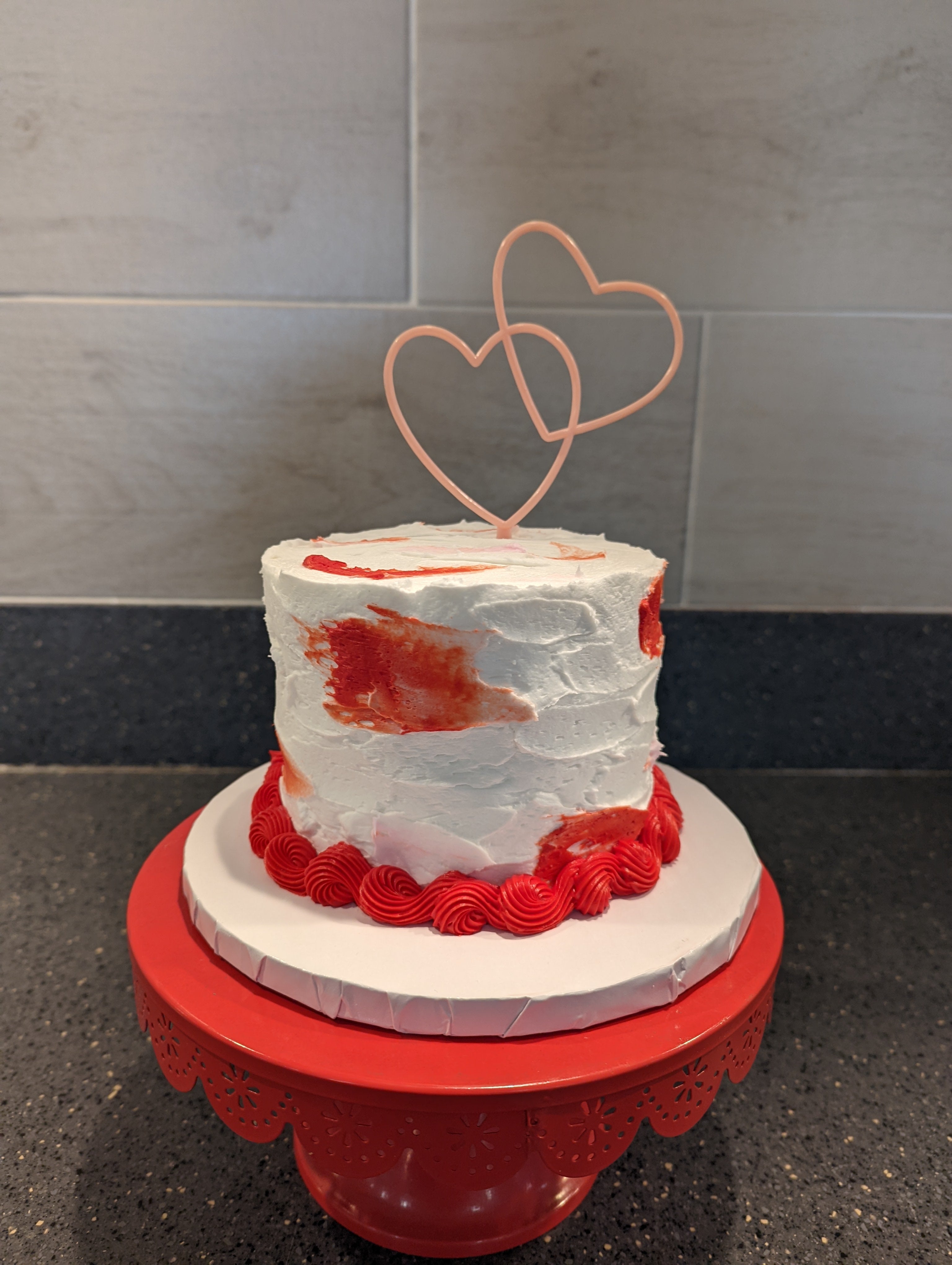 Valentine's Day Cake with Topper