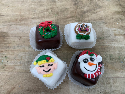 4 Pack of Christmas Petite Fours