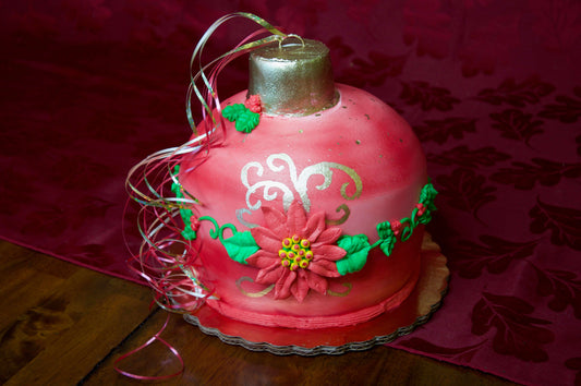 Red Christmas Ornament Cake