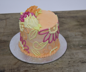 Orange Outline Flower Cake
