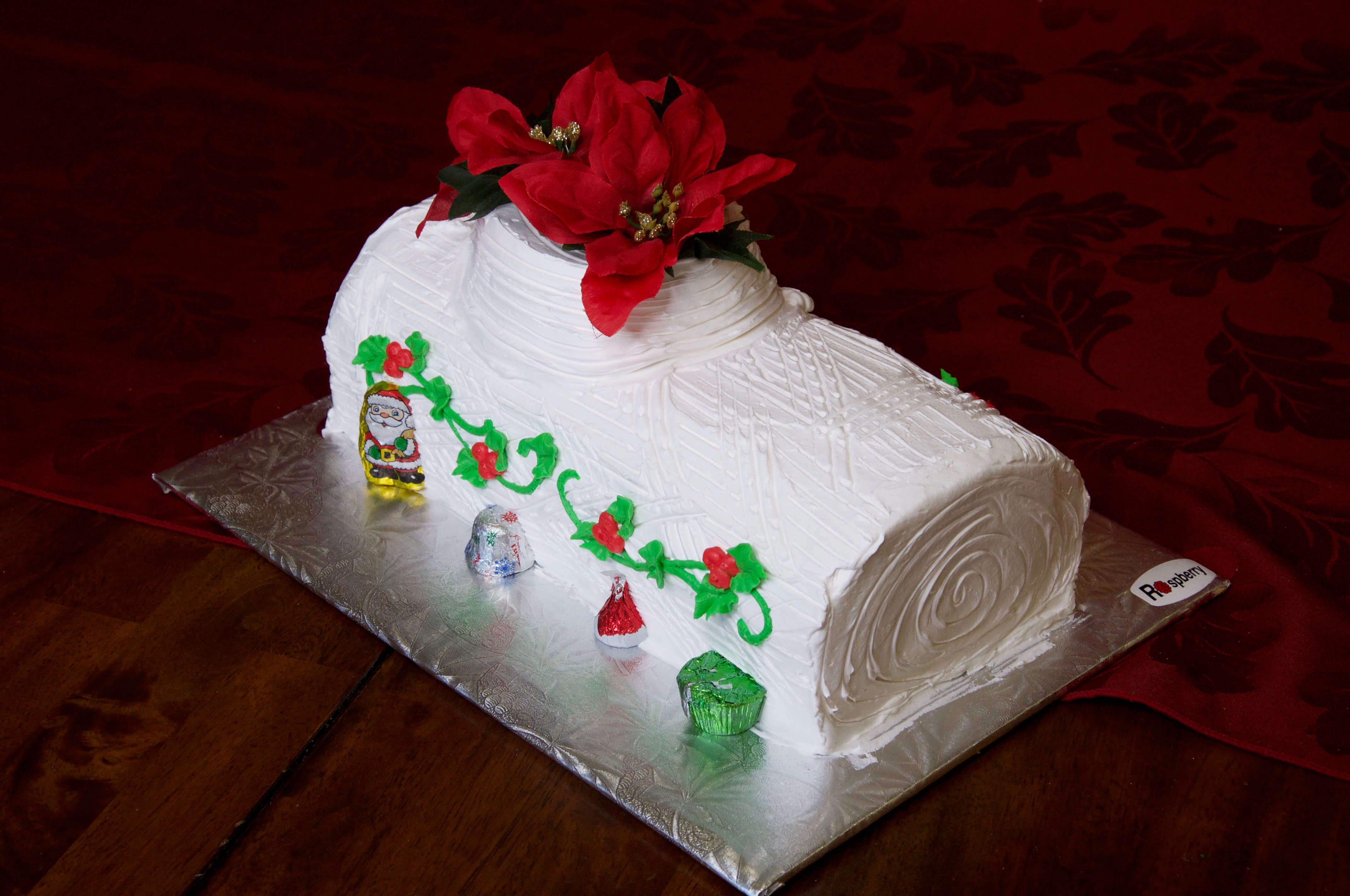 Classic Yule Log with White Icing