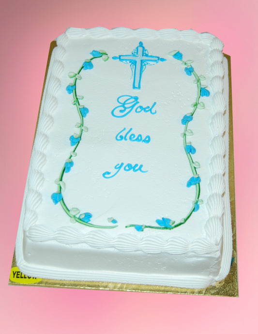 Rose Buds and Cross Cake